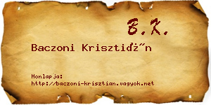 Baczoni Krisztián névjegykártya
